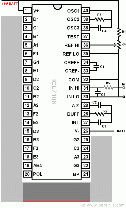 Intersil ICL7106 and ICL7107 Circuit